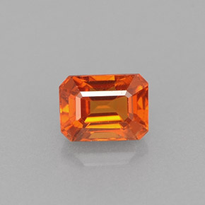 Granato spessartite naturale arancione da 0,82 ct, taglio smeraldo, VS