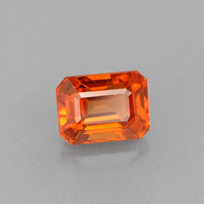 Granato spessartite naturale arancione da 0,82 ct, taglio smeraldo, VS