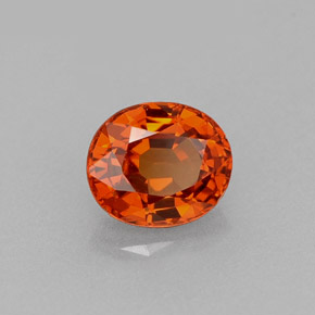 Granato spessartite naturale arancione da 0,88 ct, taglio ovale, VVS-VS