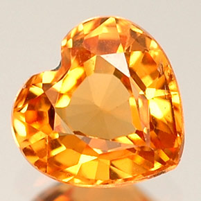 Granato spessartite naturale arancione da 0,68 ct, a forma di cuore, VVS