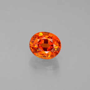 Granato spessartite naturale arancione da 1,37 ct, taglio ovale, VVS