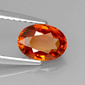 Granato spessartite naturale arancione da 1,26 ct, taglio ovale, VVS