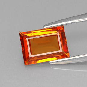Granato spessartite naturale arancione da 1,38 ct, baguette, VS
