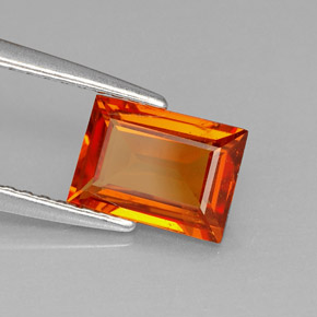Granato spessartite naturale arancione da 1,38 ct, baguette, VS
