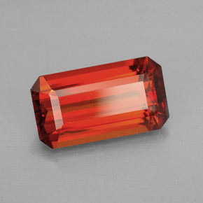 Granato spessartite Arancione rossastra naturale da 3.68 ct, Taglio smeraldo, VVS-VS
