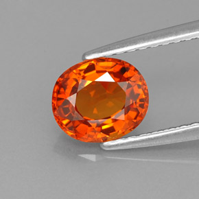 Granato spessartite naturale arancione da 1,61 ct, taglio ovale, VVS-VS