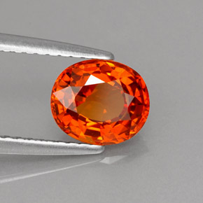 Granato spessartite naturale arancione da 1,61 ct, taglio ovale, VVS-VS