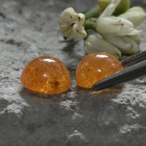Granato spessartite naturale arancione da 4,44 ct, taglio rotondo, traslucido