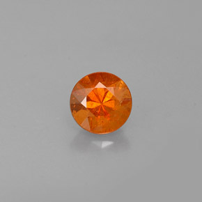 Granato spessartite Arancione naturale da 0.42 ct, Taglio rotondo, VS-SI