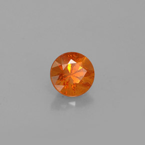Granato spessartite Arancione naturale da 0.42 ct, Taglio rotondo, VS-SI