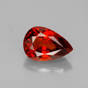 Granato spessartite Arancio rosso naturale da 1.46 ct, Forma a pera, VVS-VS