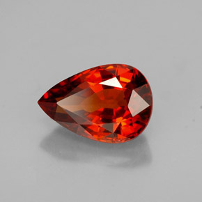 Granato spessartite Arancio rosso naturale da 1.46 ct, Forma a pera, VVS-VS
