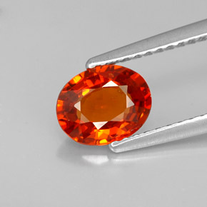 Granato spessartite naturale arancione da 1,29 ct, taglio ovale, VVS-VS