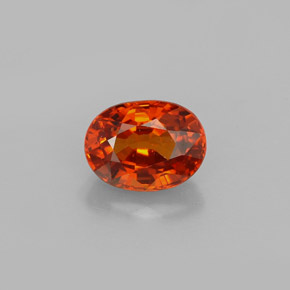 Granato spessartite naturale arancione da 1,37 ct, taglio ovale, VVS-VS