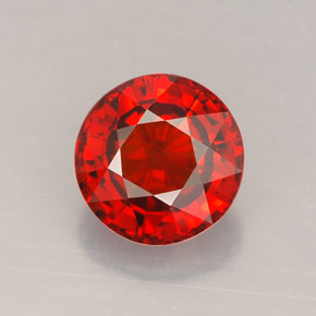 Granato spessartite Arancio rosso naturale da 1.60 ct, Taglio rotondo, VVS-VS