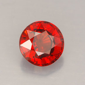 Granato spessartite Arancio rosso naturale da 1.60 ct, Taglio rotondo, VVS-VS