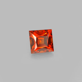 Granato spessartite naturale arancione da 0,53 ct, quadrato, VVS