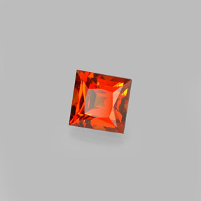 Granato spessartite naturale arancione da 0,53 ct, quadrato, VVS