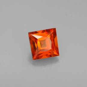 Granato spessartite naturale arancione da 0,65 ct, quadrato, VS-SI