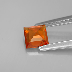Granato spessartite naturale arancione da 0,65 ct, quadrato, VS-SI