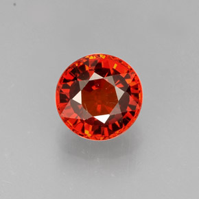 Granato spessartite naturale arancione da 1,43 ct, taglio rotondo, VVS