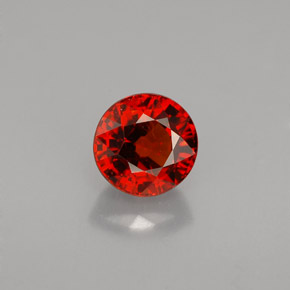 Granato spessartite Arancione rossastra naturale da 1.40 ct, Taglio rotondo, VS