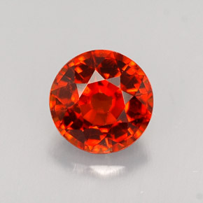 Granato spessartite arancione rossastro naturale da 1,37 ct, taglio rotondo, VVS