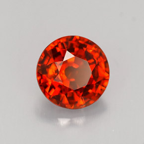 Granato spessartite arancione rossastro naturale da 1,37 ct, taglio rotondo, VVS
