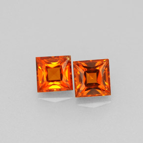 Granato spessartite naturale arancione da  ct, quadrato, VVS-VS