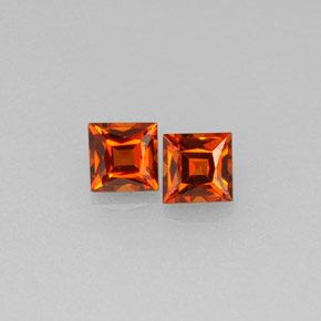 Granato spessartite naturale arancione da  ct, quadrato, VVS-VS