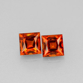 Granato spessartite naturale arancione da  ct, quadrato, VVS-VS