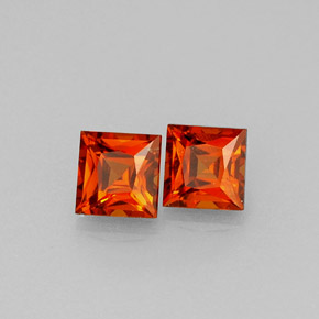Granato spessartite naturale arancione da  ct, quadrato, VVS-VS