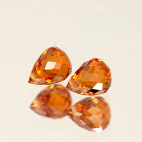 Granato spessartite naturale arancione da  ct, briolette, VS