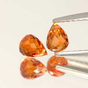 Granato spessartite naturale arancione da  ct, briolette, VS