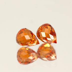 Granato spessartite naturale arancione da  ct, briolette, VS