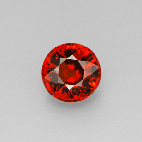 Granato spessartite Arancio scuro rossastro naturale da 1.26 ct, Taglio rotondo, VS