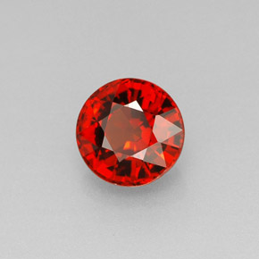 Granato spessartite Arancio scuro rossastro naturale da 1.26 ct, Taglio rotondo, VS