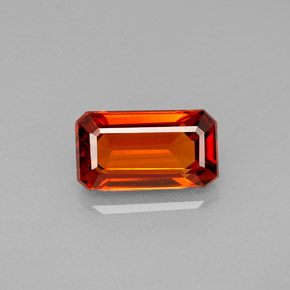 Granato spessartite naturale arancione da 2,38 ct, taglio smeraldo, VS