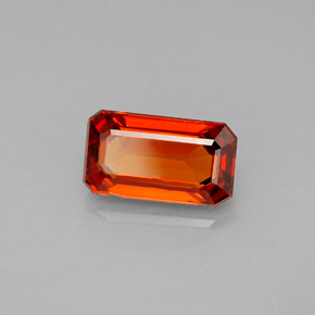 Granato spessartite naturale arancione da 2,38 ct, taglio smeraldo, VS