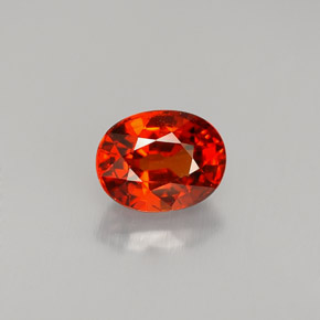 Granato spessartite Arancio rosso naturale da 1.29 ct, Taglio ovale, VVS-VS