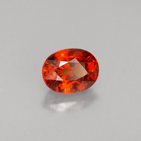 Granato spessartite Arancio rosso naturale da 1.29 ct, Taglio ovale, VVS-VS