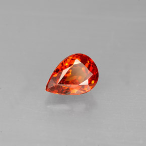 Granato spessartite naturale arancione da 1,39 ct, taglio a pera, VS-SI
