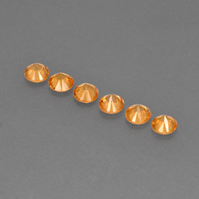 Gemme di Granato spessartite Arancione naturale da  ct, Taglio rotondo, VVS-VS