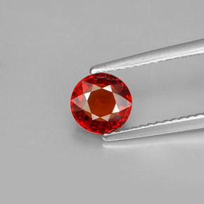 Granato spessartite Arancio rosso naturale da 1.28 ct, Taglio rotondo, VS