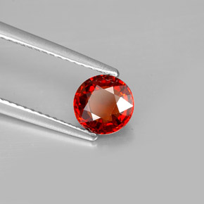 Granato spessartite Arancio rosso naturale da 1.28 ct, Taglio rotondo, VS