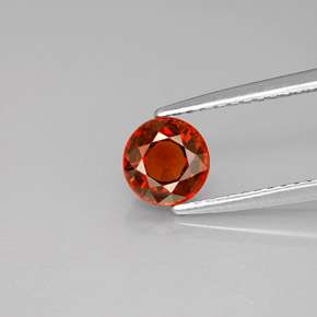 Granato spessartite Arancio rosso naturale da 1.10 ct, Taglio rotondo, VS