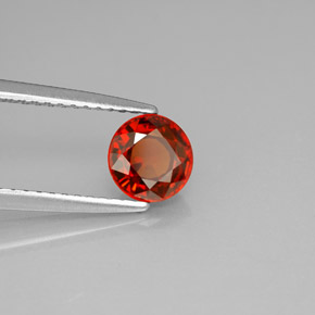 Granato spessartite Arancio rosso naturale da 1.10 ct, Taglio rotondo, VS