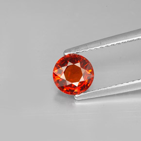 Granato spessartite naturale arancione da 1,24 ct, taglio rotondo, VVS-VS