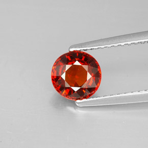 Granato spessartite naturale rosso da 1,38 ct, taglio rotondo, VS