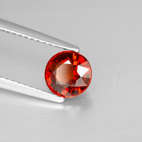 Granato spessartite naturale rosso da 1,38 ct, taglio rotondo, VS